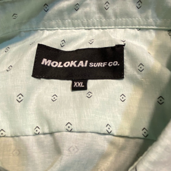Molokai Surf Club short sleeve button-down shirt.  Size XXL.  Mint green - Picture 4 of 12